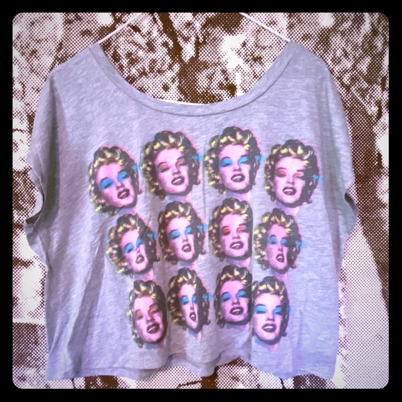 Marilyn Monroe Pop art crop tee-Vintage - Picture 1 of 3